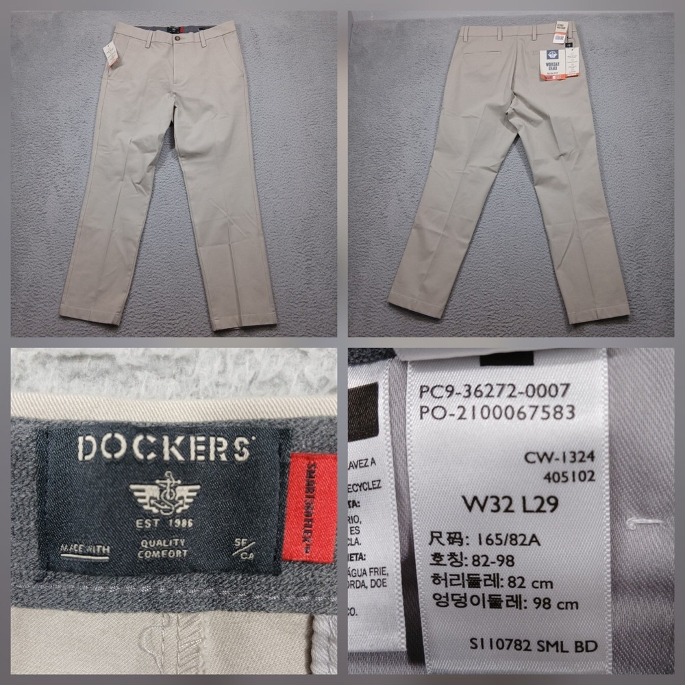 Dockers Men's Khaki Pants W32 L29 Beige Comfort Stretch Chino NWT